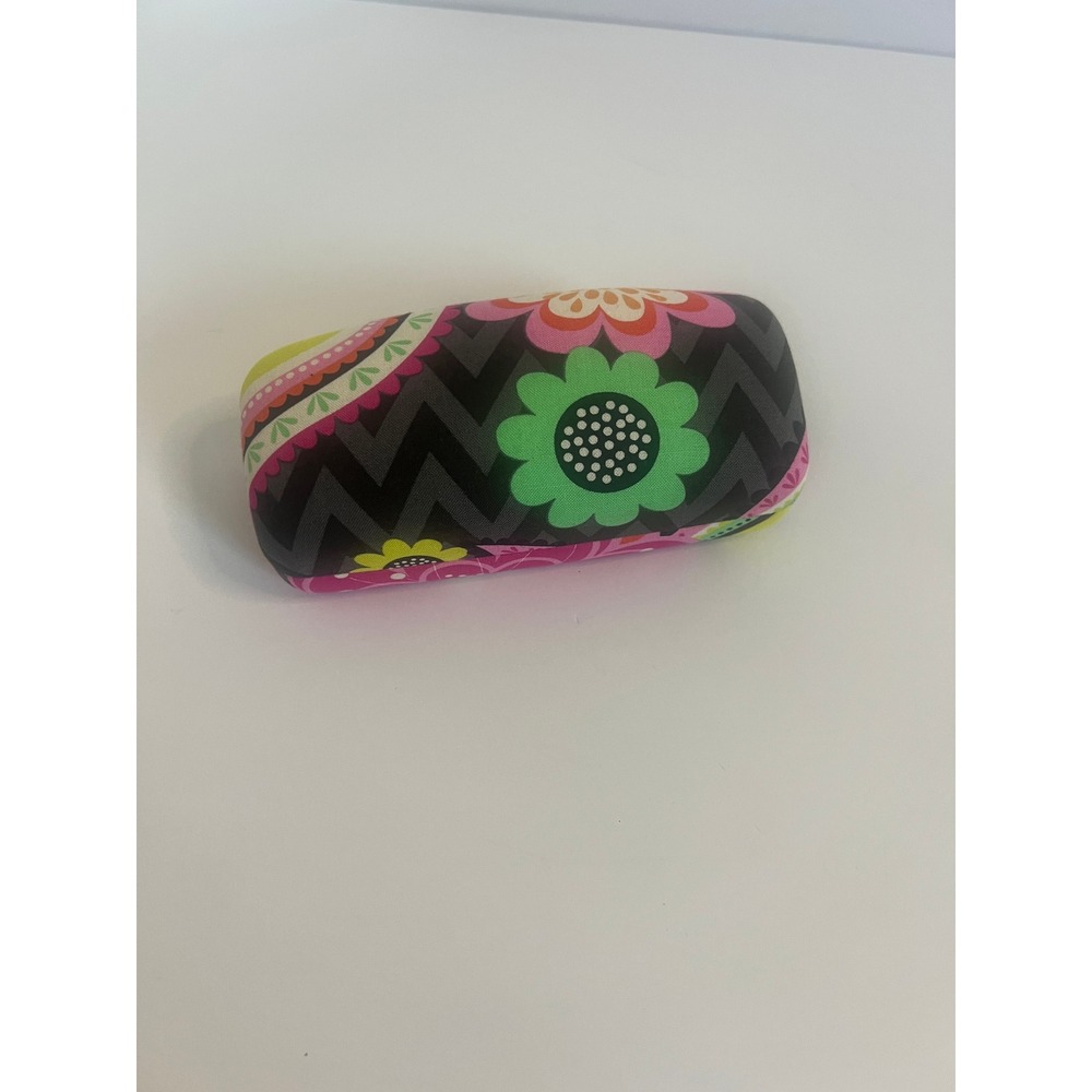 Vera Bradley Hard Shell Eyeglass Case Pink Floral Chevron Sunglasses Holder